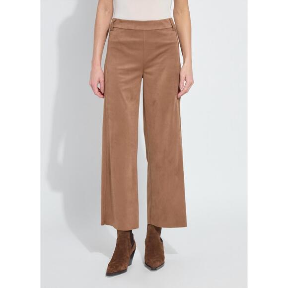 NEW LYSSE vionette vegan suede wide leg trouser in brown